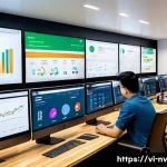 Home 19 고객 니즈 파악을 위한 다양한 접근법 - A modern Vietnamese e-commerce office scene showing a diverse team of marketing analysts monitoring ...
